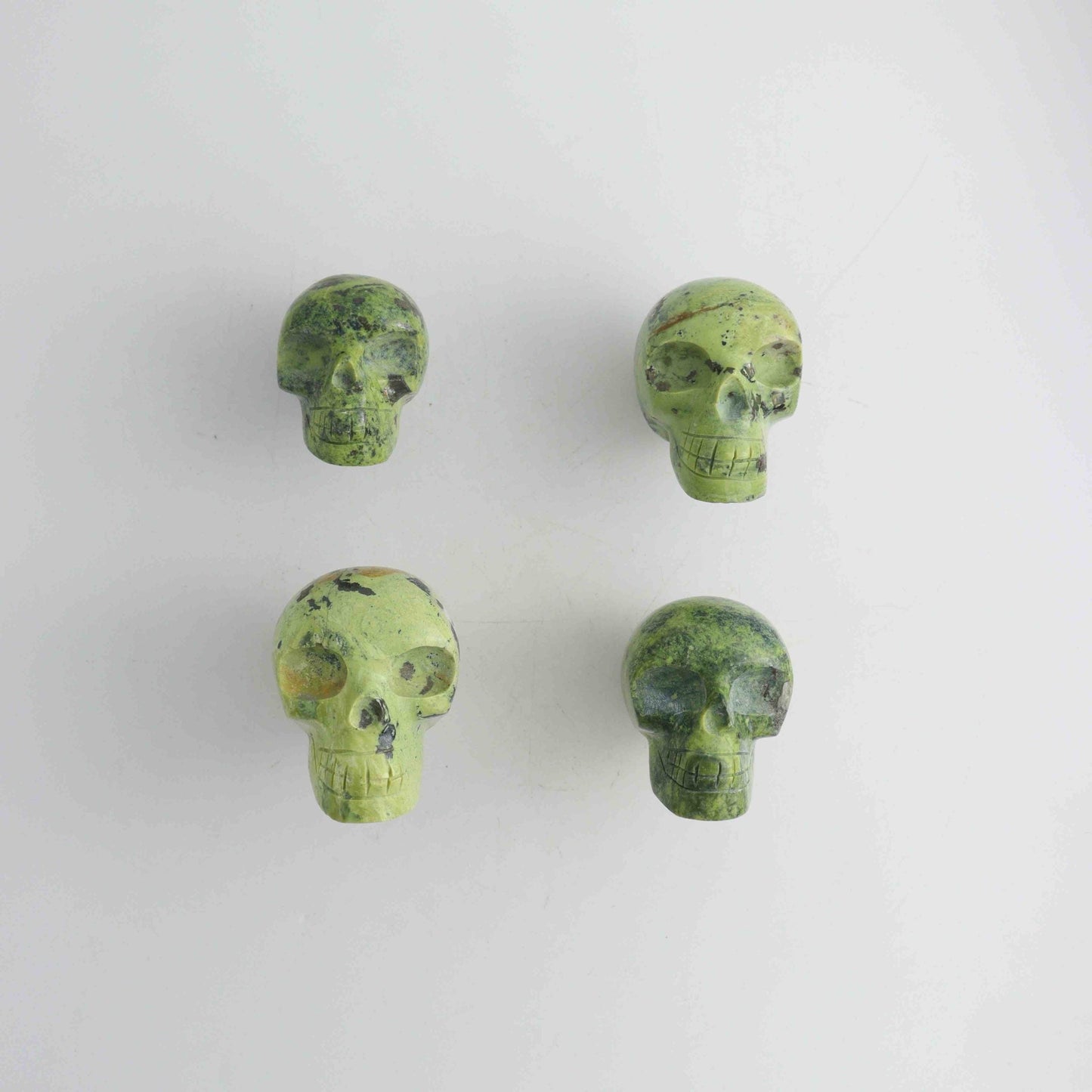 Serpentine Skulls - Expert Wholesale and Supplier of Wholesale Crystals & Bulk Gemstones, ["Mixed Carvings","Peru"]