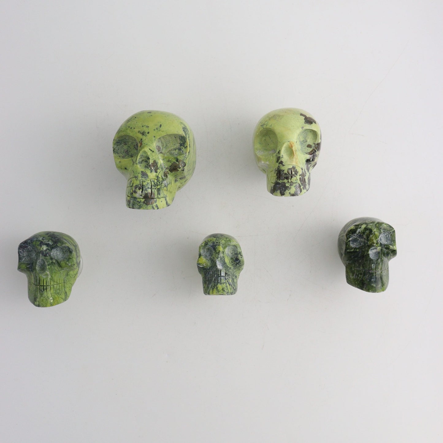 Serpentine Skulls - Expert Wholesale and Supplier of Wholesale Crystals & Bulk Gemstones, ["Mixed Carvings","Peru"]