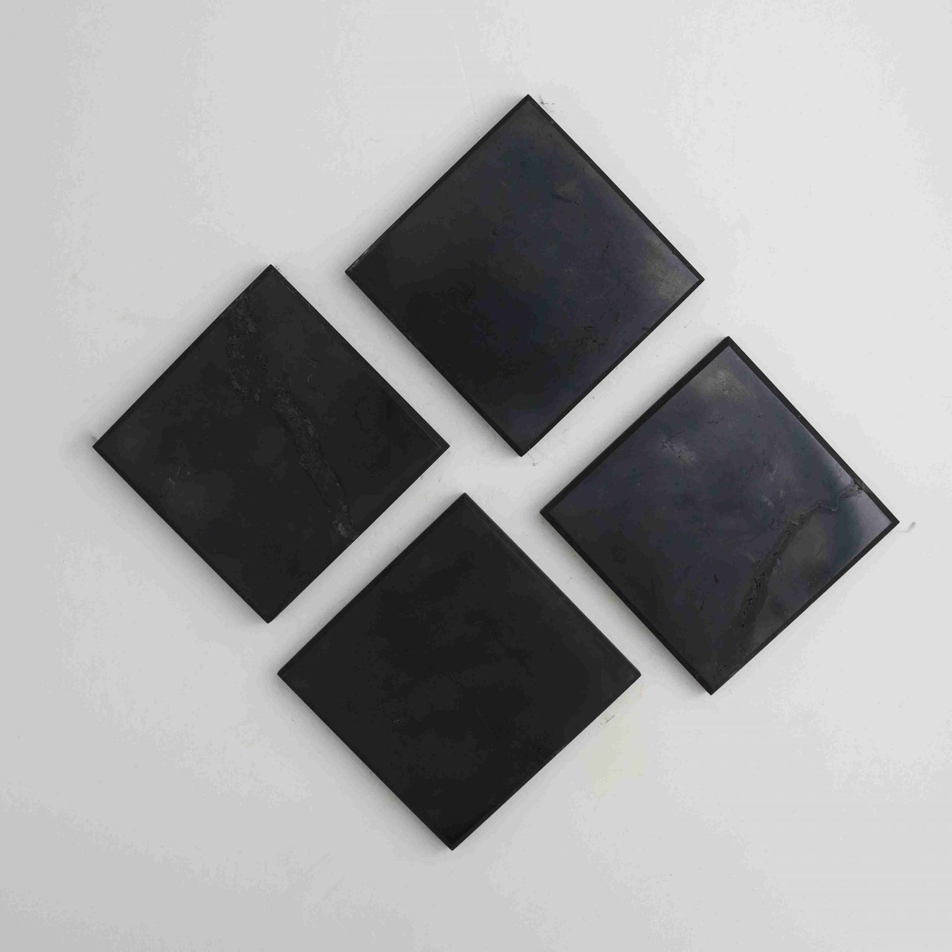 Shungite Tile Set of 4 - Expert Wholesale and Supplier of Wholesale Crystals & Bulk Gemstones, ["Shungite","Slices and Slabs"]