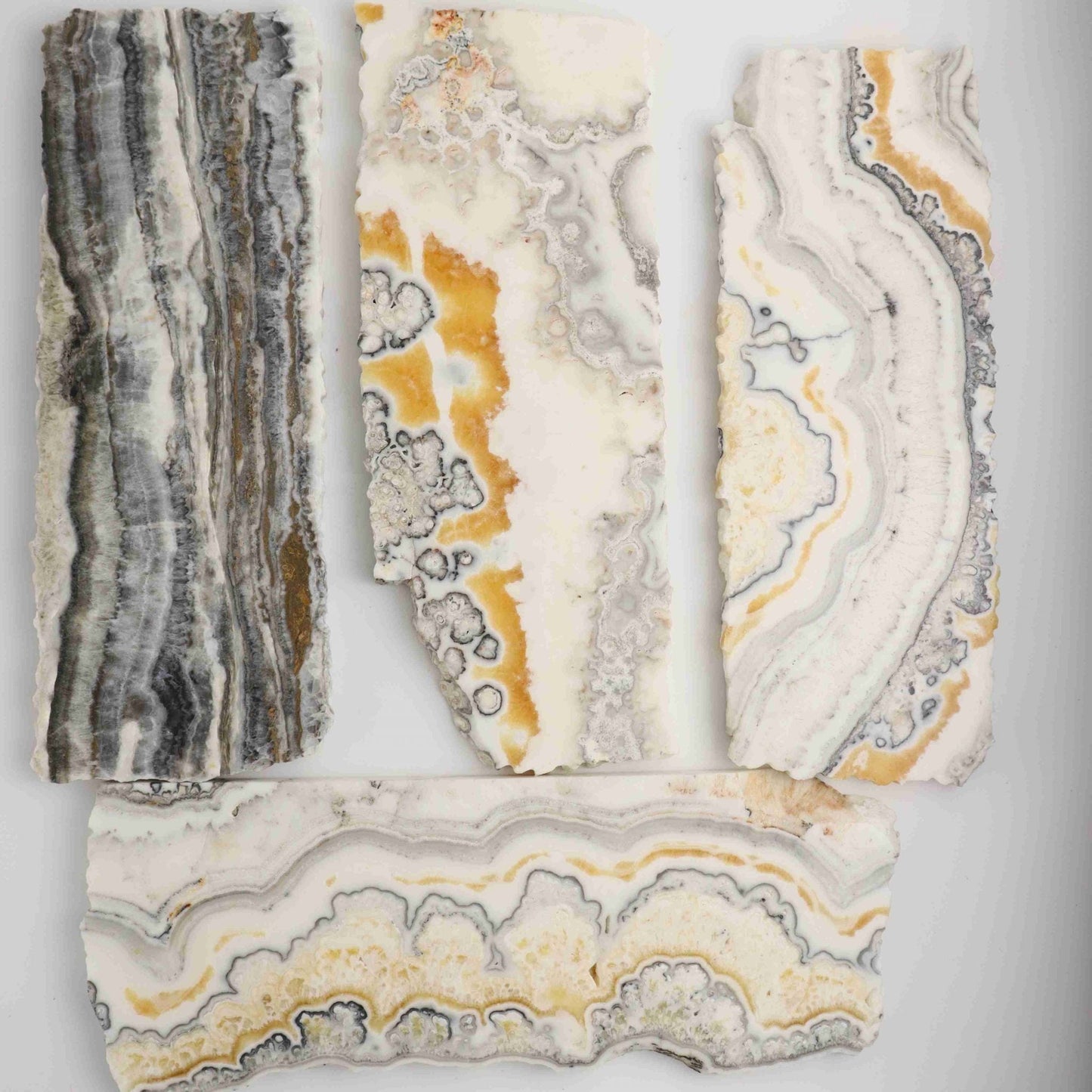 Zebra Onyx with Orange Calcite Slabs - Mi Esperanza Minerals