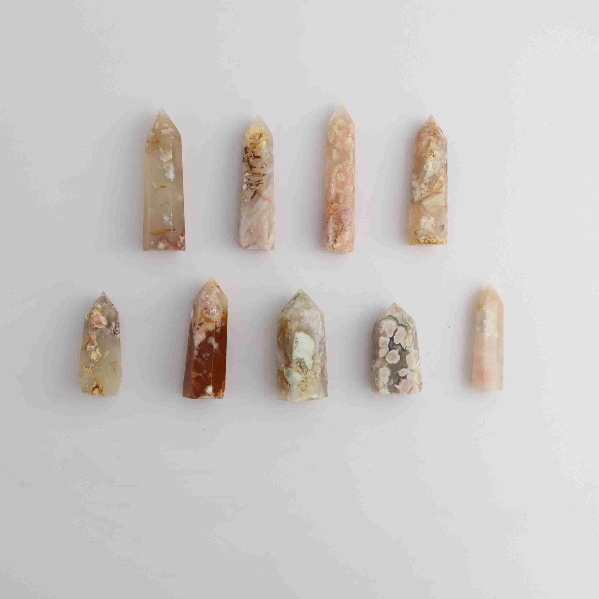 Half Kilo Flower Agate Towers | Wholesale Crystals – Mi Esperanza Minerals