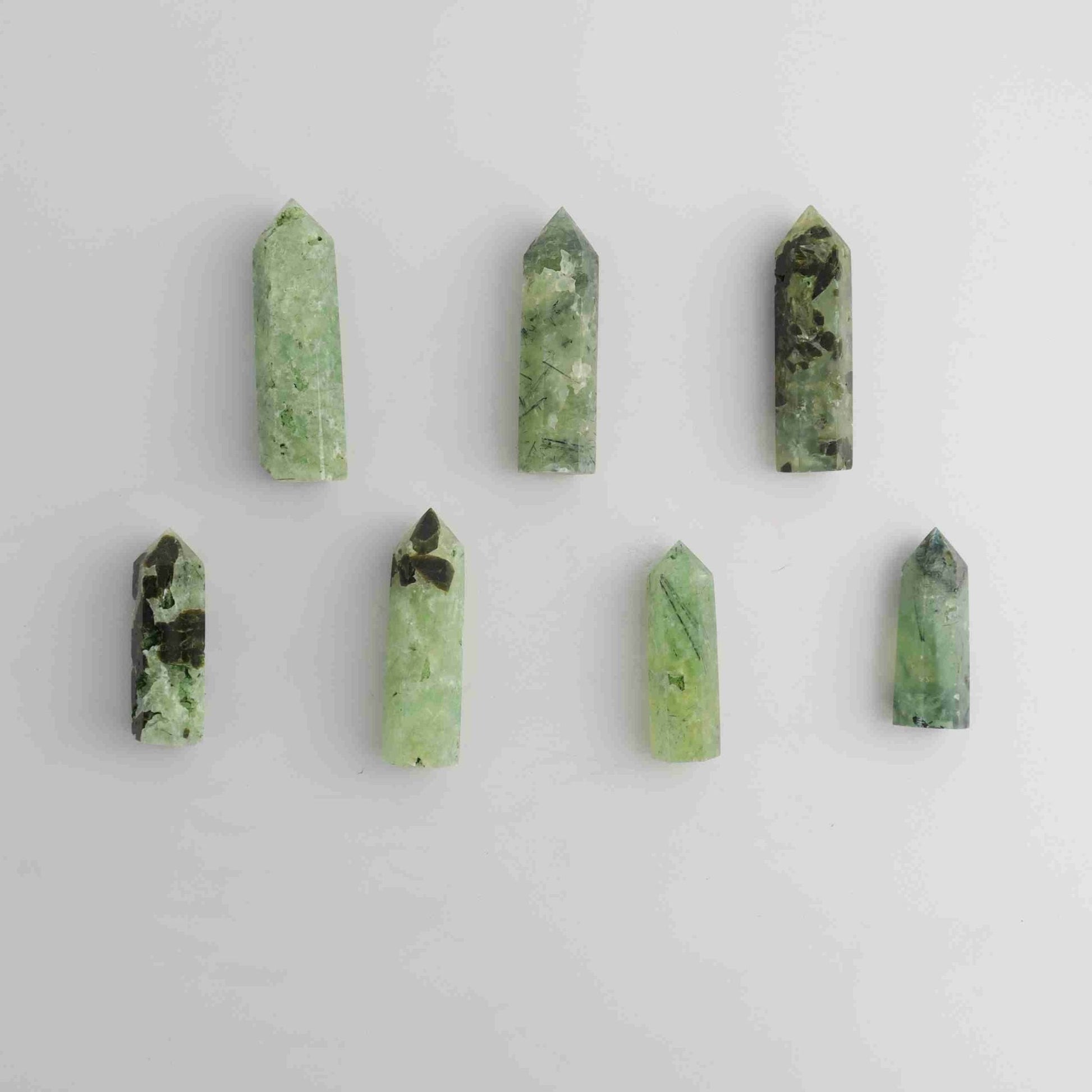 Half Kilo Prehnite Towers - Mi Esperanza Minerals