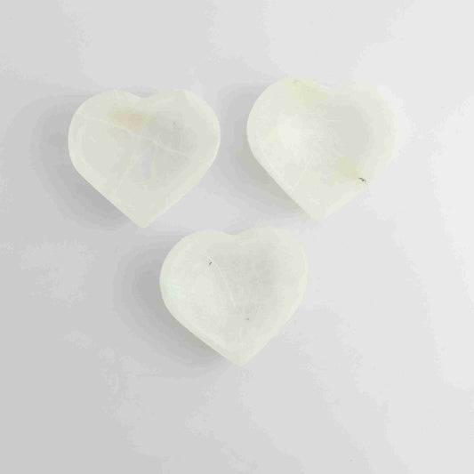 ONE Selenite Imperfect Heart Bowl - Mi Esperanza Minerals