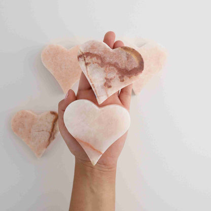 ONE Pink Onyx Heart - Expert Wholesale and Supplier of Wholesale Crystals & Bulk Gemstones, ["Hearts","Mexico","Onyx"]