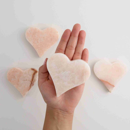 ONE Pink Onyx Heart - Expert Wholesale and Supplier of Wholesale Crystals & Bulk Gemstones, ["Hearts","Mexico","Onyx"]