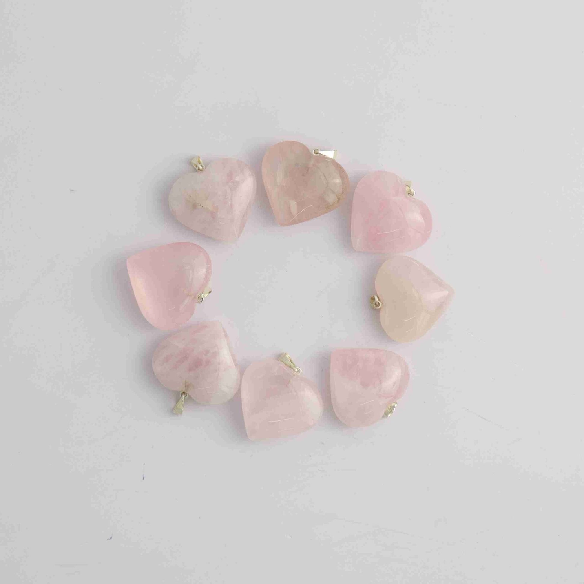 ONE Rose Quartz Heart Pendant - Expert Wholesale and Supplier of Wholesale Crystals & Bulk Gemstones, ["Brazil","Jewelry","Quartz","Rose Quartz"]
