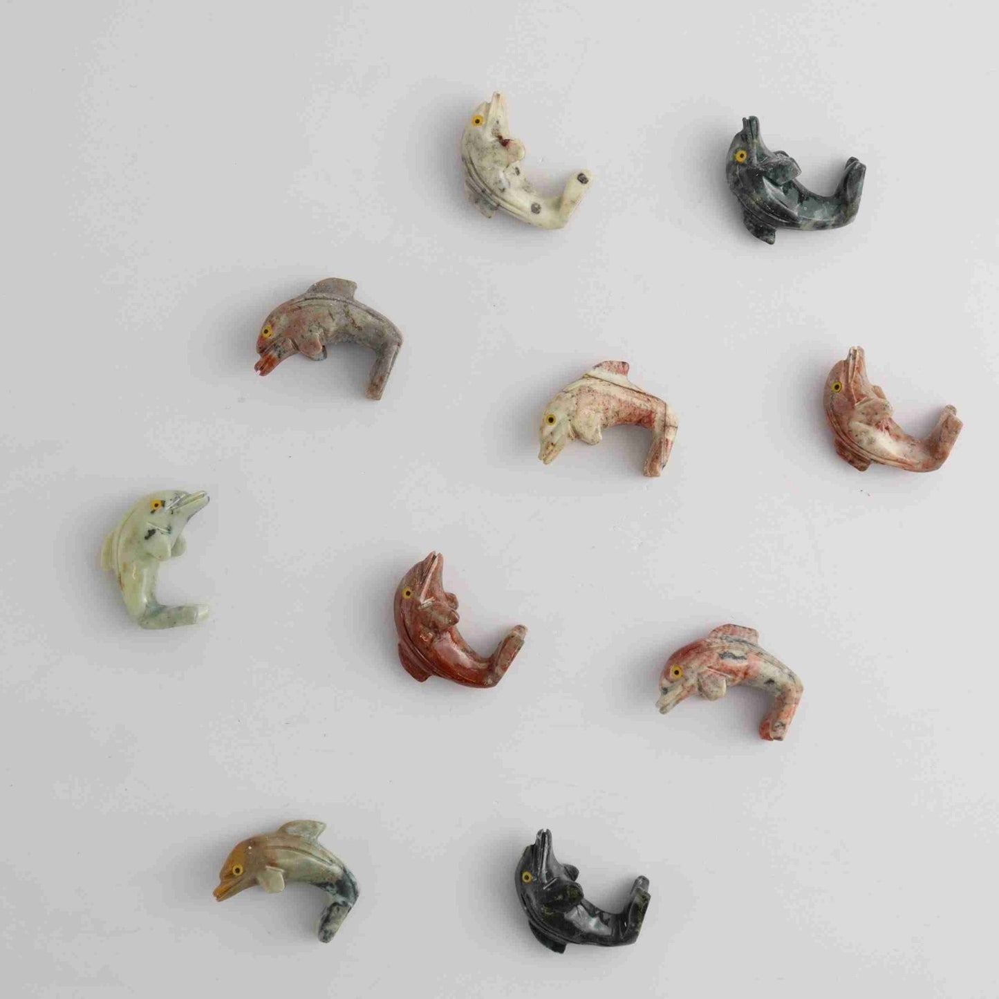 Soapstone Dolphins Set of 10 - Expert Wholesale and Supplier of Wholesale Crystals & Bulk Gemstones, ["Animal Carvings","Peru","Soapstone"]