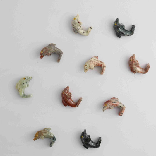 Soapstone Dolphins Set of 10 - Expert Wholesale and Supplier of Wholesale Crystals & Bulk Gemstones, ["Animal Carvings","Peru","Soapstone"]