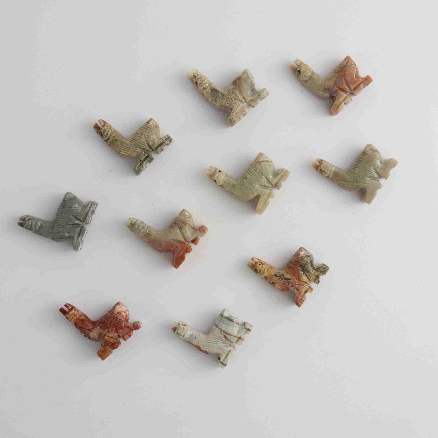 Soapstone Llamas Set of 10 - Expert Wholesale and Supplier of Wholesale Crystals & Bulk Gemstones, ["Animal Carvings","Peru","Soapstone"]
