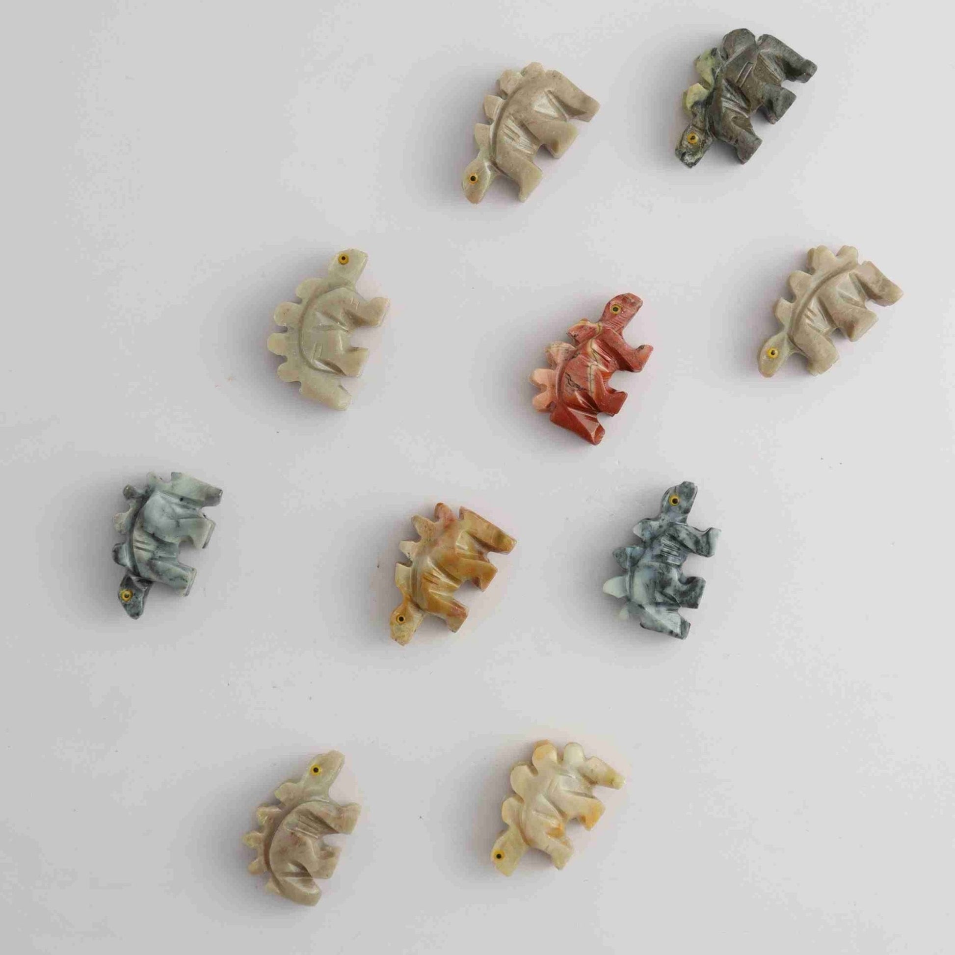 Soapstone Spikes Dino Set of 10 - Expert Wholesale and Supplier of Wholesale Crystals & Bulk Gemstones, ["Animal Carvings","Peru","Soapstone"]